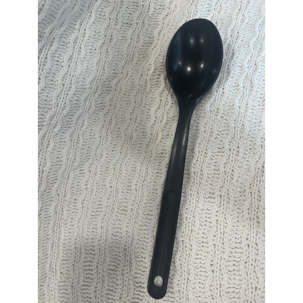 Tupperware Serving Solid Spoon Black 12" Utensil Kitchen